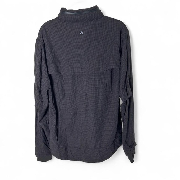 Lululemon Relay Jacket Houndstooth Swift Mojave Gray Packable Hood Mens L - Picture 2 of 6